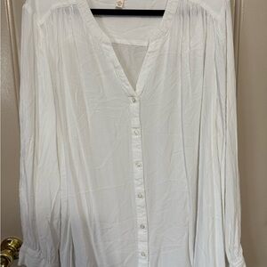 Terra & Sky White Button-Up Blouse